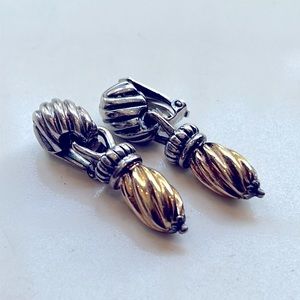 Menegatti 18k gold and sterling silver vintage earrings.